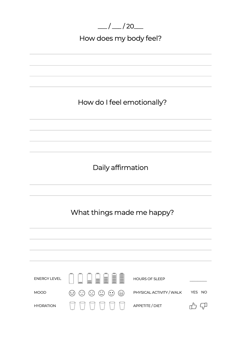 Emotional Self-Help Journal daily reflections (Digital Version)