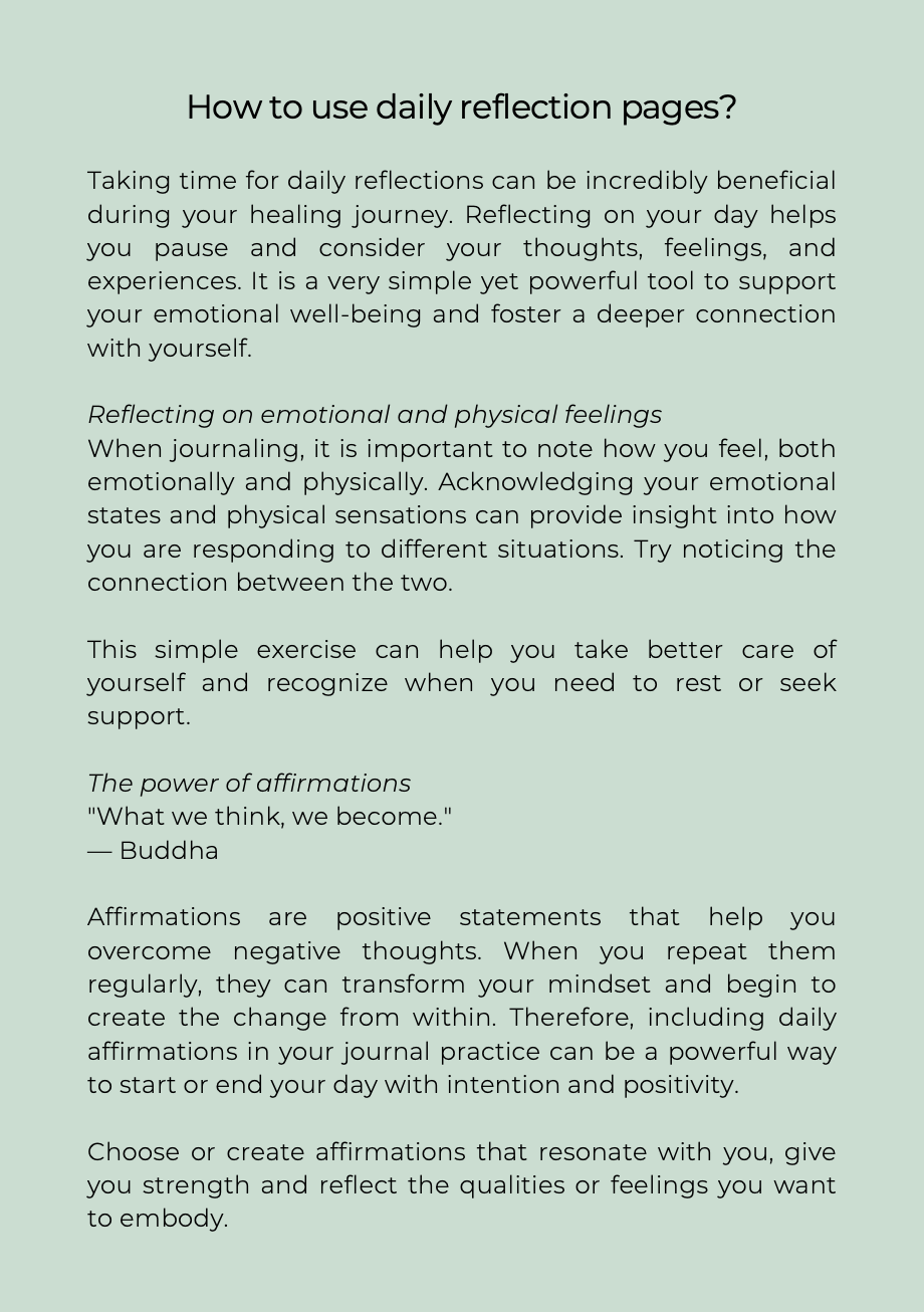 Emotional Self-Help Journal daily reflections (Digital Version)